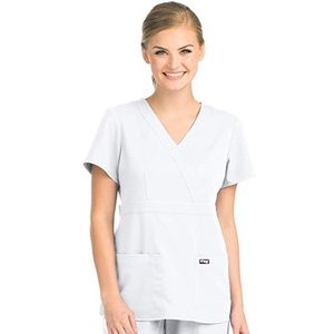 Greys Anatomy Mock Wrap Scrub Top- Women's